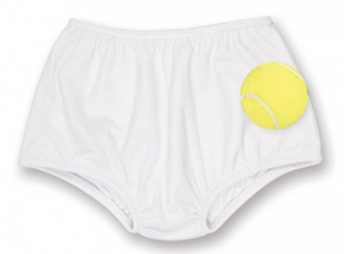 Girls white tennis knickers with ball pocket